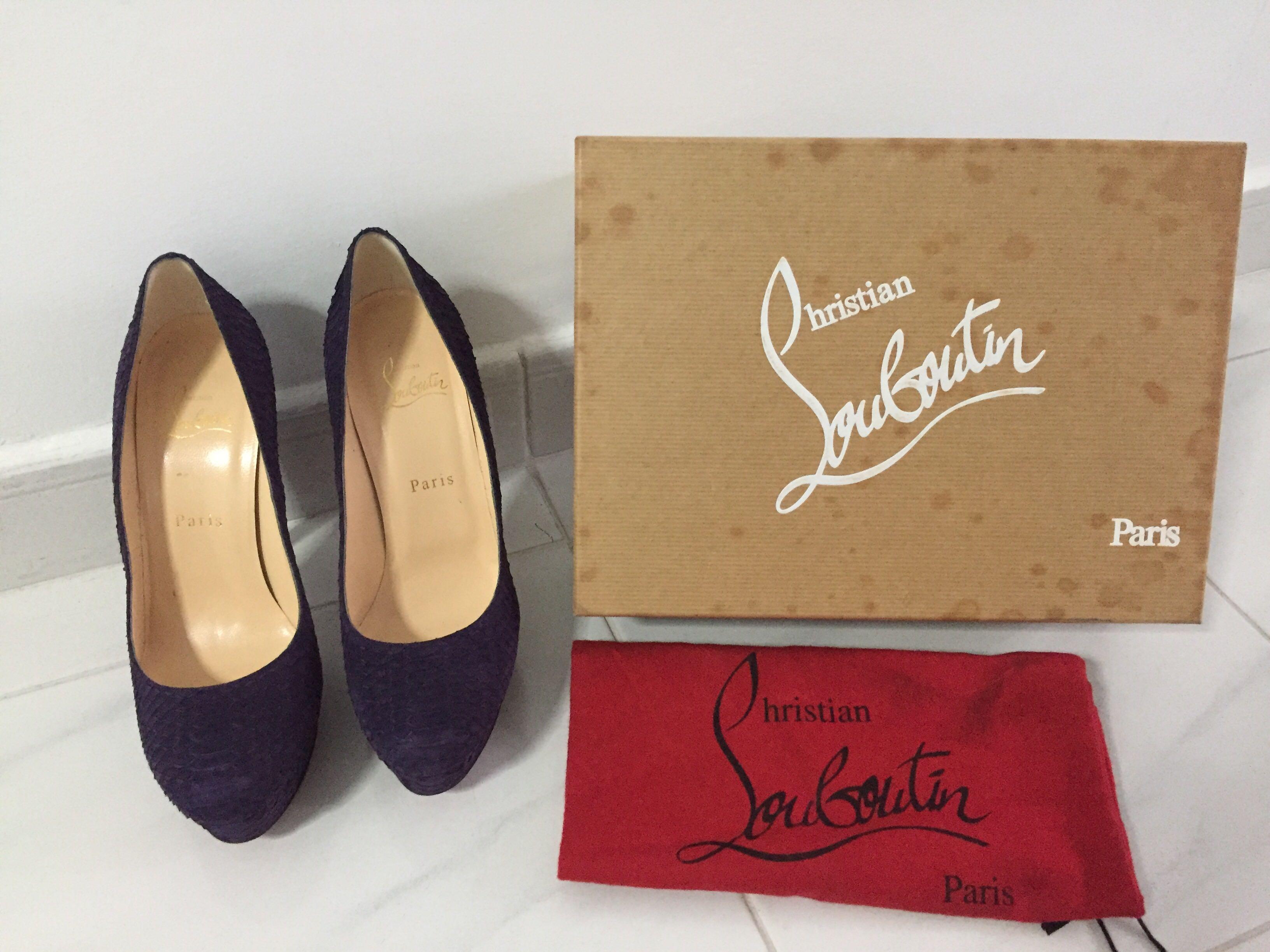 Purple top suede louboutins