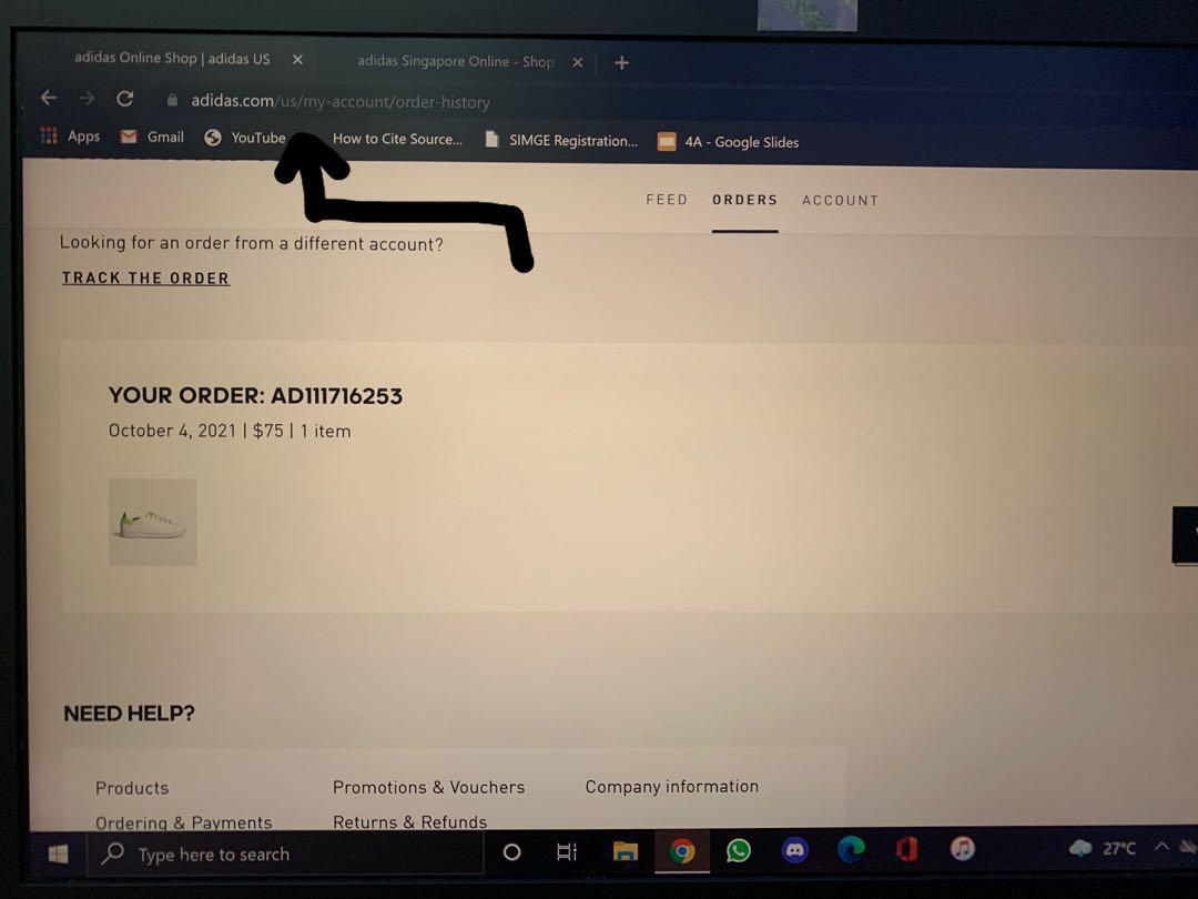Adidas us online track order history