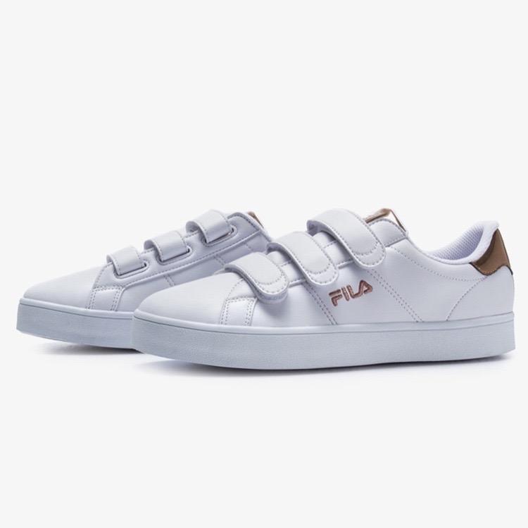 FILA Court Deluxe Velcro Shiny Rose Gold Sneakers
