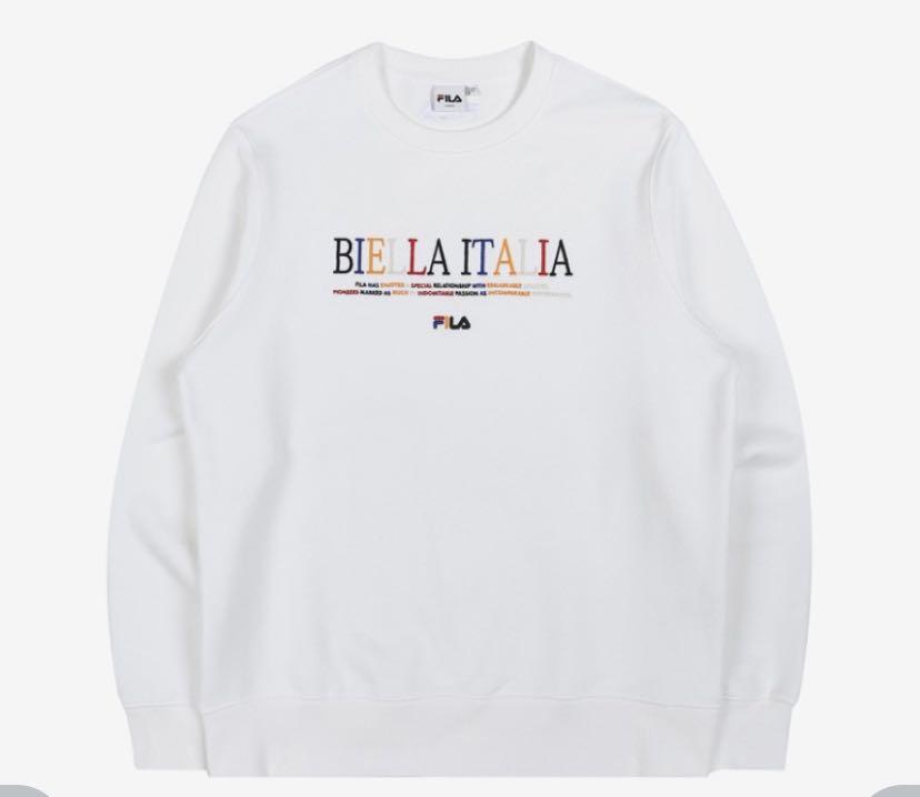 Fila Rainbow Embroidery Biella Italia Sweatshirt 彩虹刺繡字白色