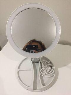 Fold Away LED Makeup Mirror Folding USB Lighted Vanity Mirror Double-sided Rotation