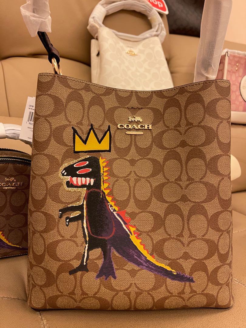 Free Gift Ready Stock Authentic Coach X basquiat Coach X Jean Michel Basquiat Canteen Crossbody In Signature Canvas C5658 dinosaur