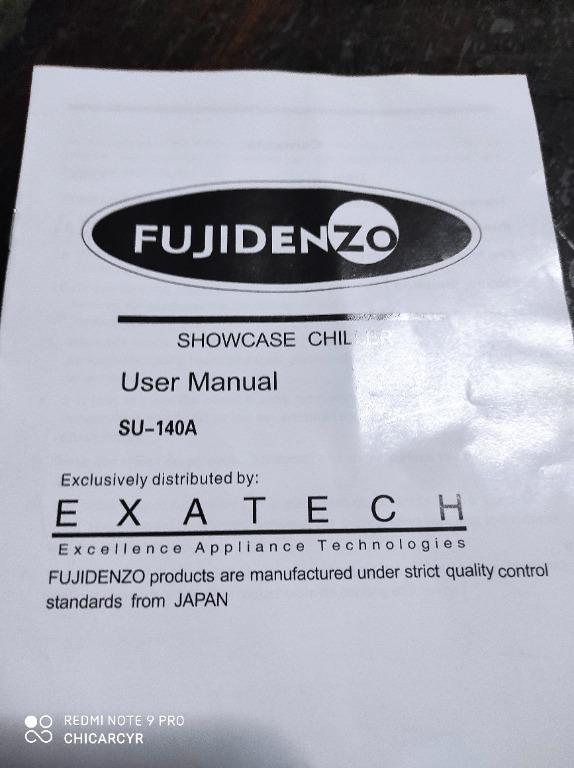 Fujidenzo Chiller SU-140A, TV & Home Appliances, Kitchen Appliances ...