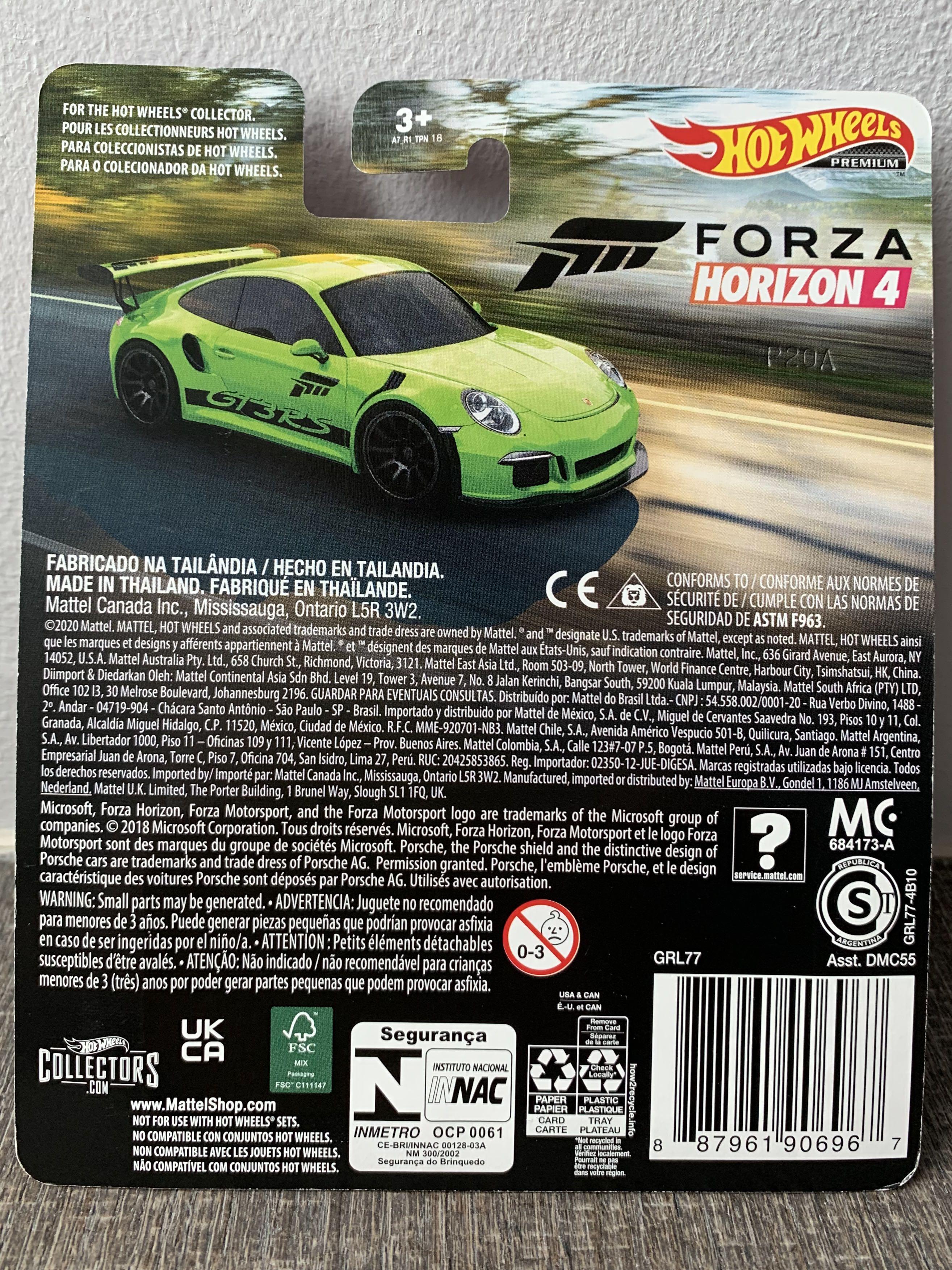 Carrinho Hot Wheels Premium Porsche 911 GT3 RS Forza Horizon 4