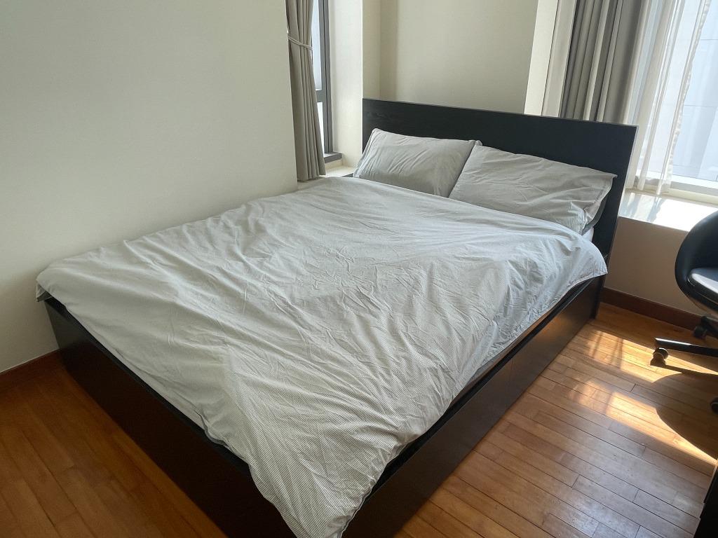 Malm black brown deals bed