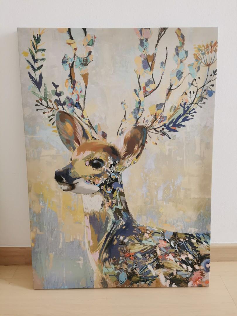 Ikea deer portraits, wall decor, Furniture & Home Living, Home Decor