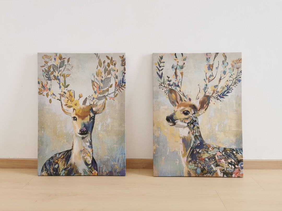 Ikea deer portraits, wall decor, Furniture & Home Living, Home Decor