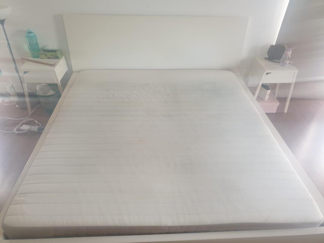 Ikea King mattress hafslo, Furniture & Home Living, Furniture, Bed