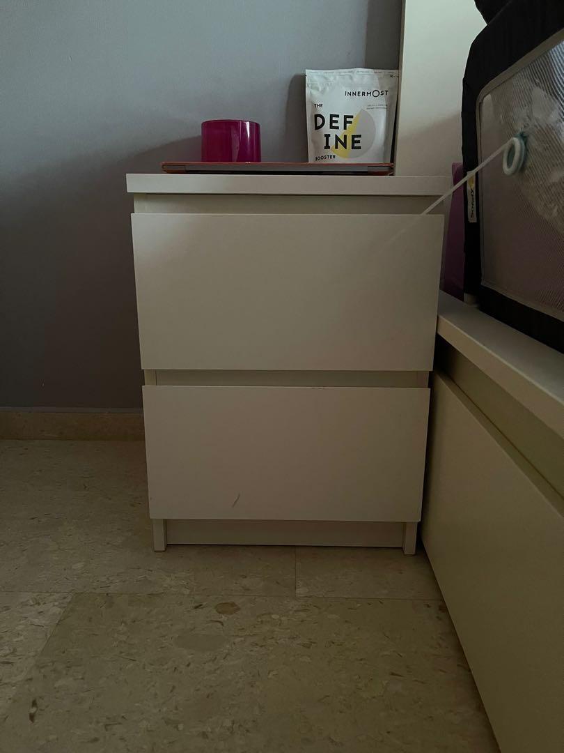 IKEA malm side tables, Furniture & Home Living, Furniture, Shelves