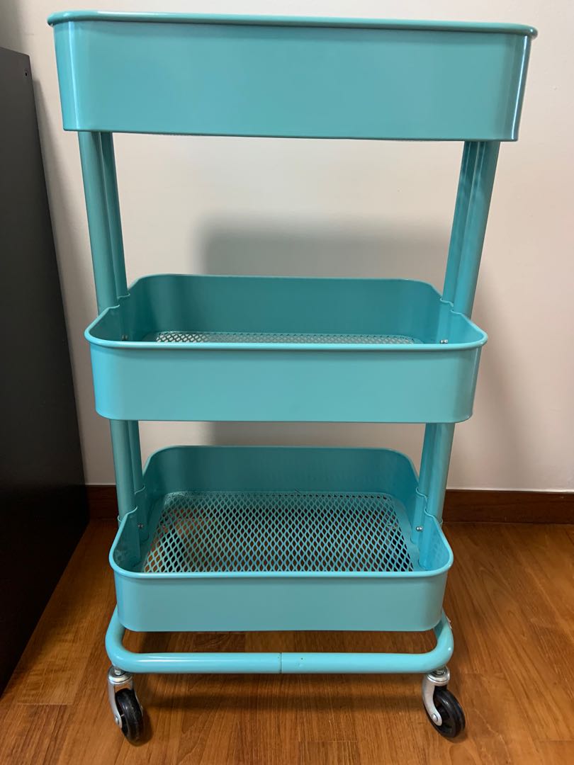 IKEA Raskog trolley shelf Turquoise, Furniture & Home Living