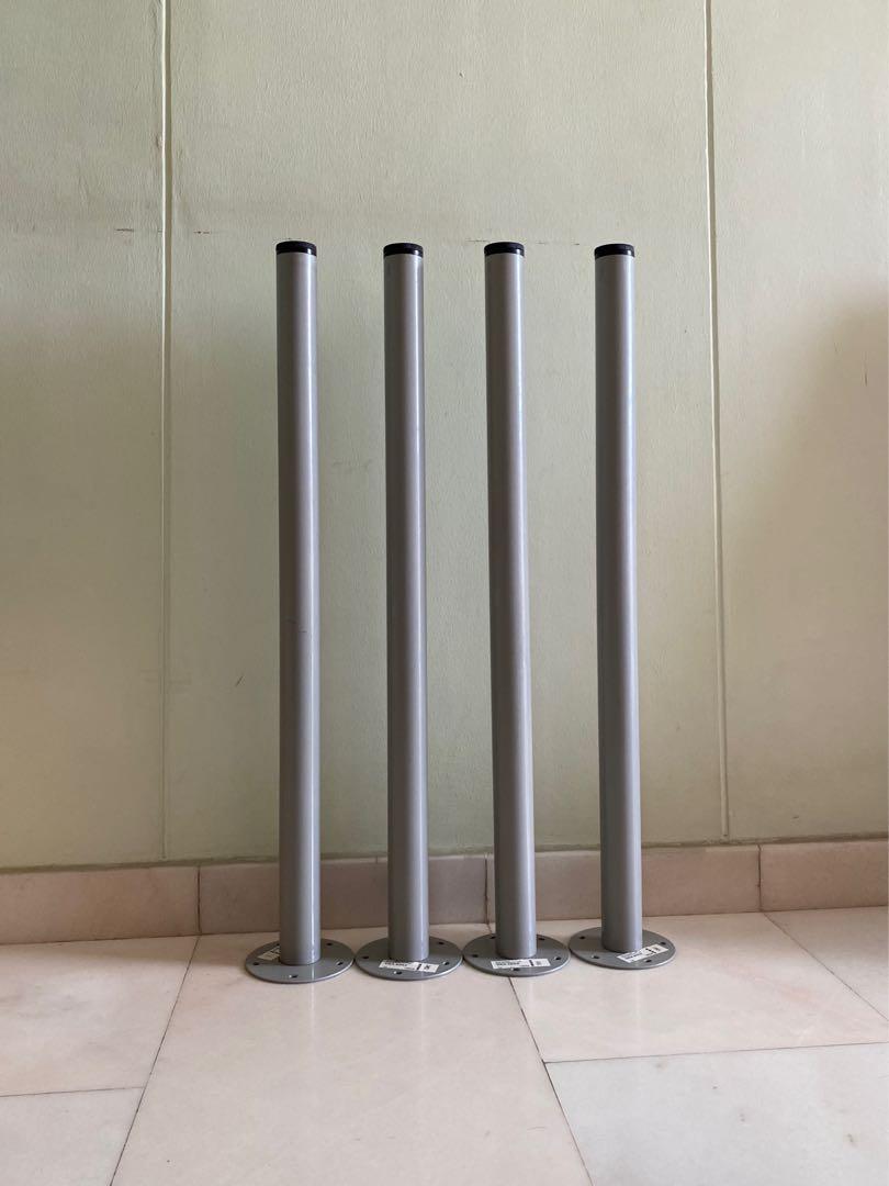 IKEA Vila Adils Grey Adjustable Table Legs, Furniture & Home Living