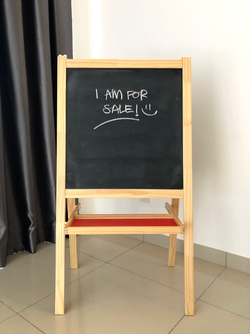 Ikea whiteboard & blackboard easel (with FREE marker pens & chalk), Home & Furniture, Others on