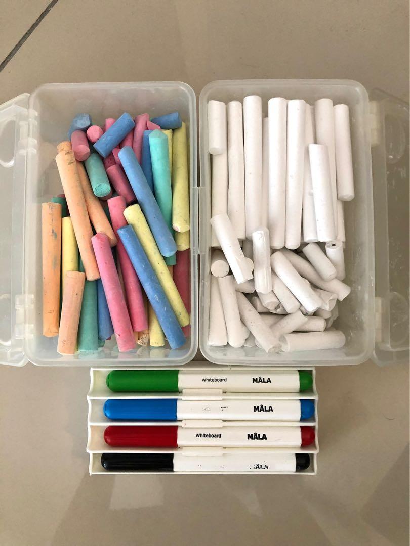 Ikea whiteboard & blackboard easel (with FREE marker pens & chalk), Home & Furniture, Others on