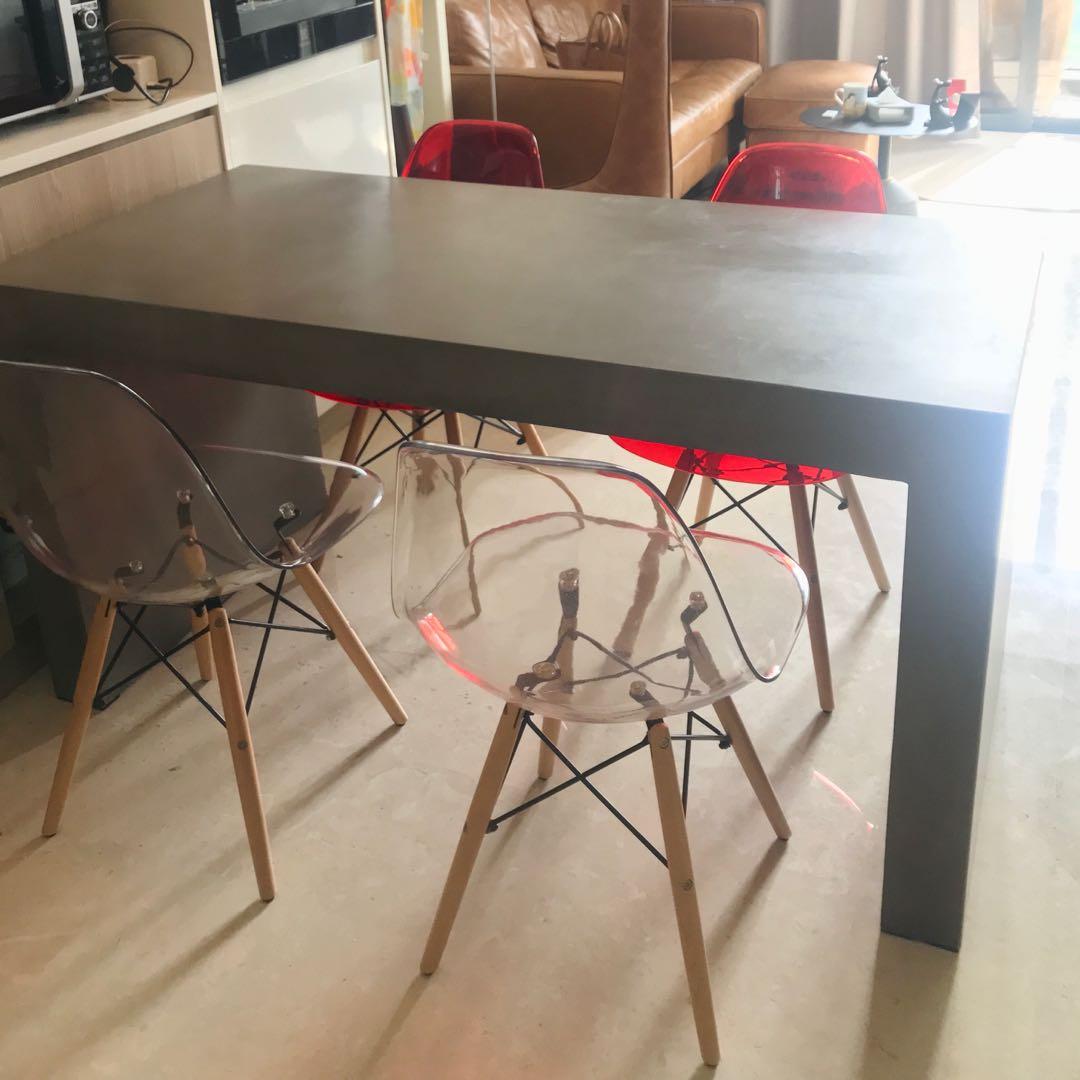 Industrial Concrete Dining Table, Furniture & Home Living, Furniture