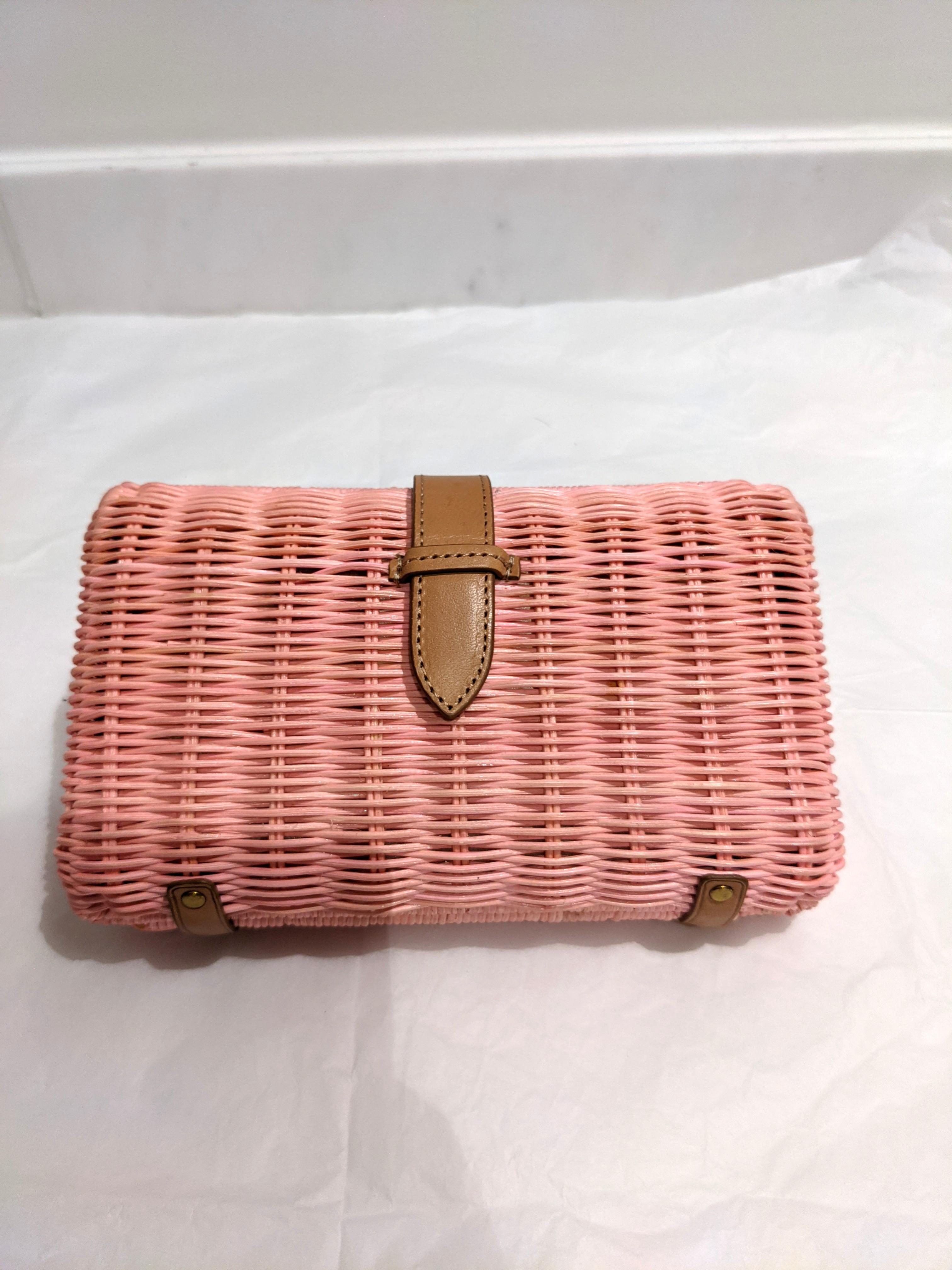 J crew straw clutch top