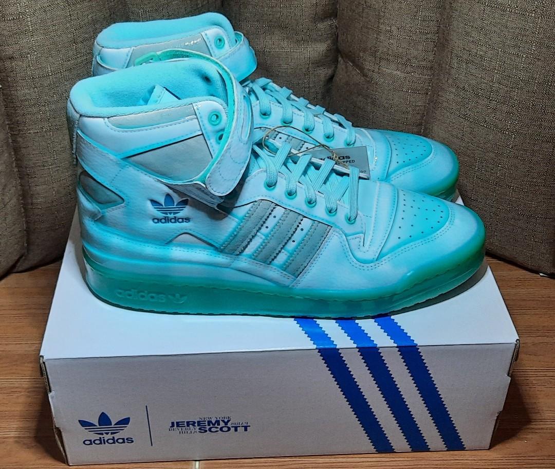 Jeremy Scott X Adidas Forum Hi Dipped Aqua, Men's Fashion, Footwear,  Sneakers on Carousell