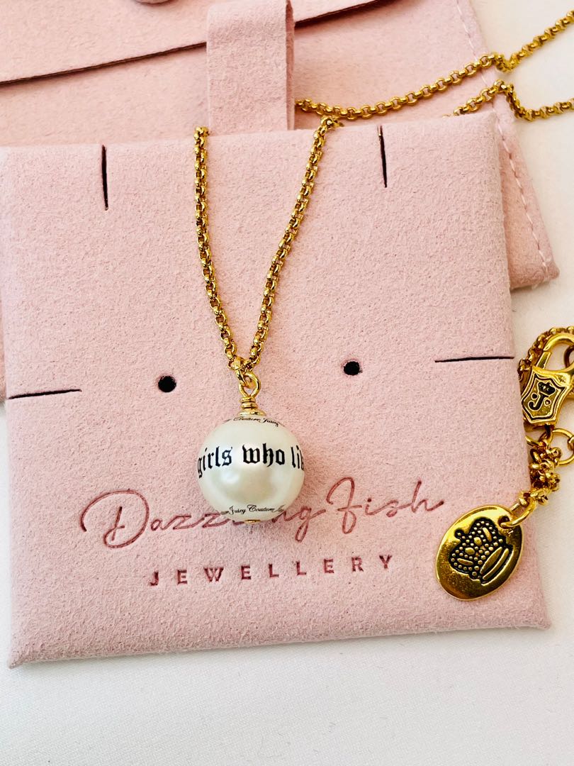 Juicy Couture Faux Pearl Gold Plated Pendant Necklace Luxury Accessories On Carousell