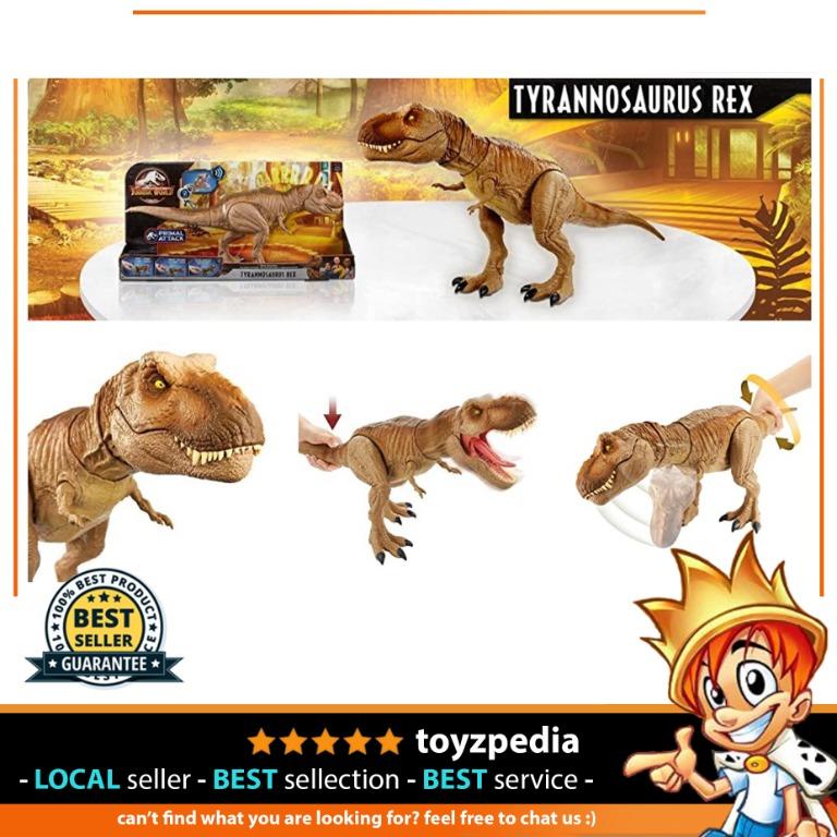 Mattel Jurassic World Epic Roarin' Tyrannosaurus T Rex Large Action Figure,  Primal Attack Feature & Sound, Realistic Shaking