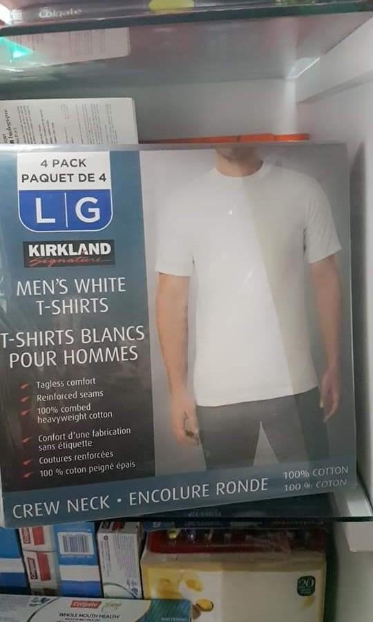 Kirkland Signature Men's Crew Neck T-Shirts 100% Cotton (Pack of 6)
