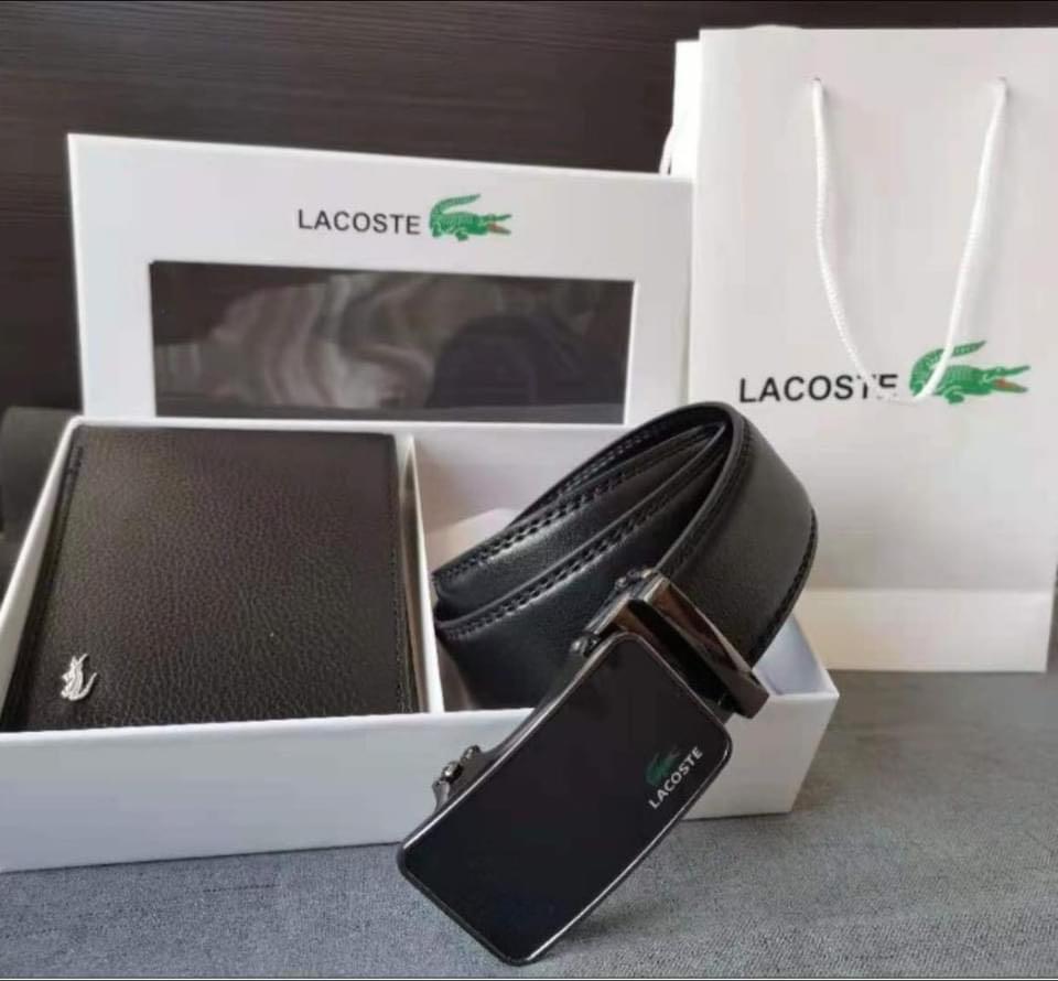 Lacoste belt gift set on sale