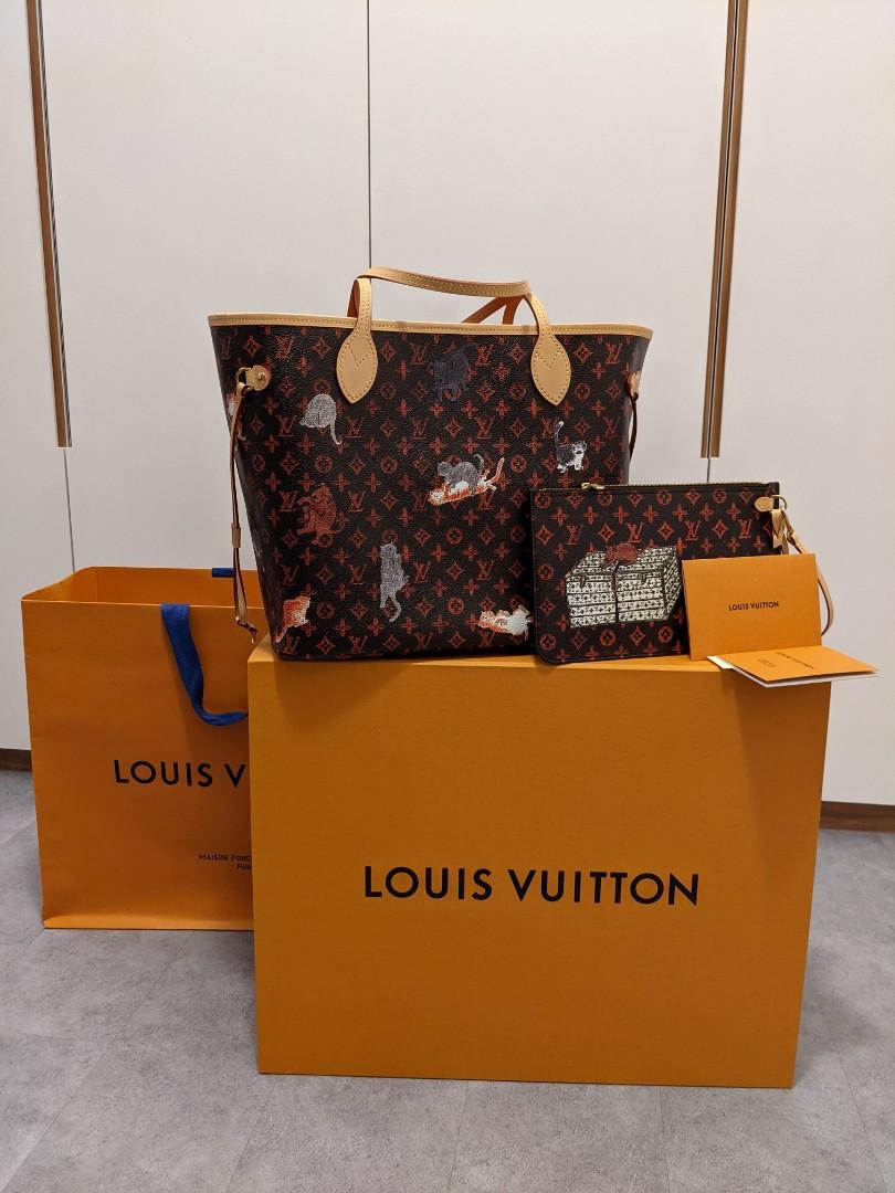 LOUIS VUITTON Neverfull MM Tote Pouch Catogram Limited Edition L V Bag  Handbags