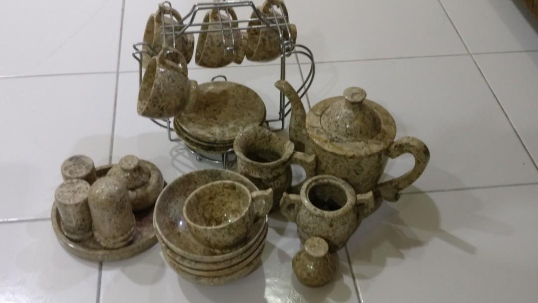Onyx Marble Tea set Karachi, Furniture & Home Living, Home Decor, Vases