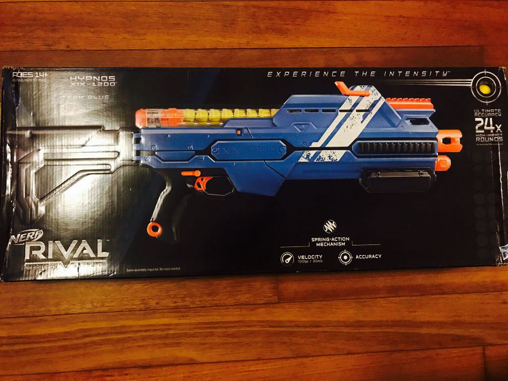 Nerf Rival Hypnos XIX1200 Blue Blaster with 24x rounds, Hobbies & Toys, Toys & Games on Carousell