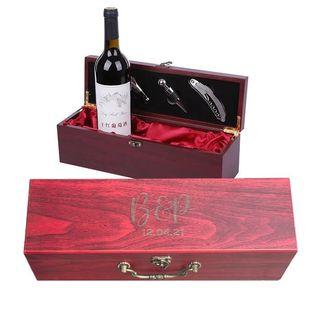 Personalized Wood Engrave Wine Gift Box Wine Tools Wedding Favor Gift Set Christmas Gift Wine Case