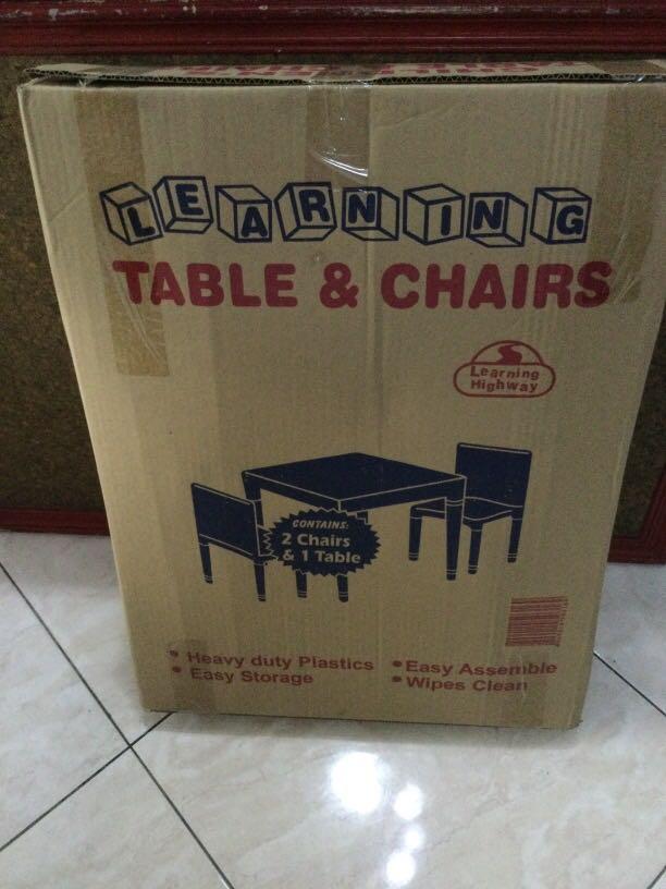 Plastic kiddie table and chairs, Babies & Kids, Baby Nursery & Kids