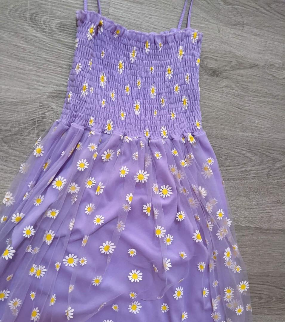 Purple dress with daisies clearance