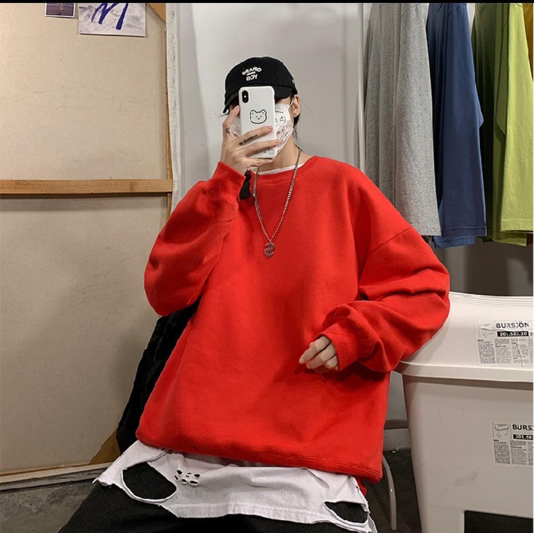 Red oversized best sale hoodies