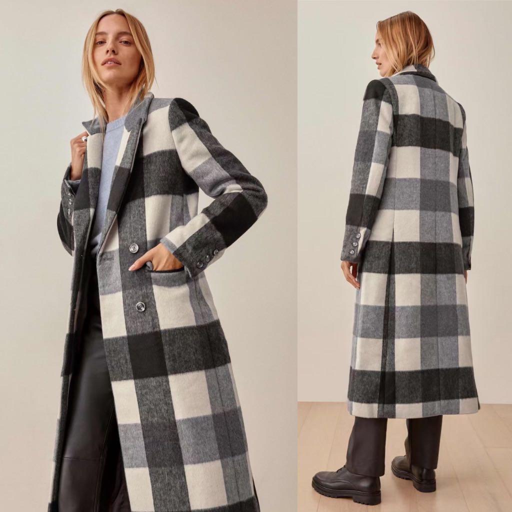 Reformation plaid coat clearance