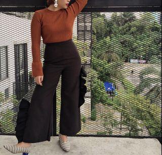 Ruffled Wide Leg Pants