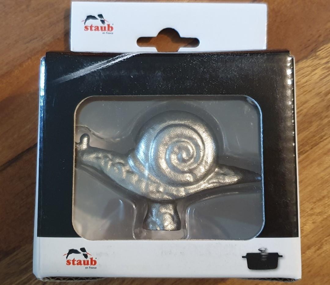 Staub Snail animal knob (Category: Cookware & Accessories) located in Makati City. Submitted by acleancloset (Listing ID 1120066049, Image 1). Description: also fits Le Creuset pots.