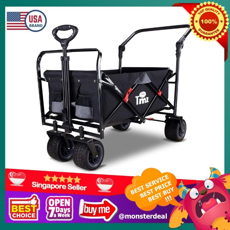 Collapsible Garden Cart Wagon Heavy Duty Utility Outdoor Beach Wheel Trolley 