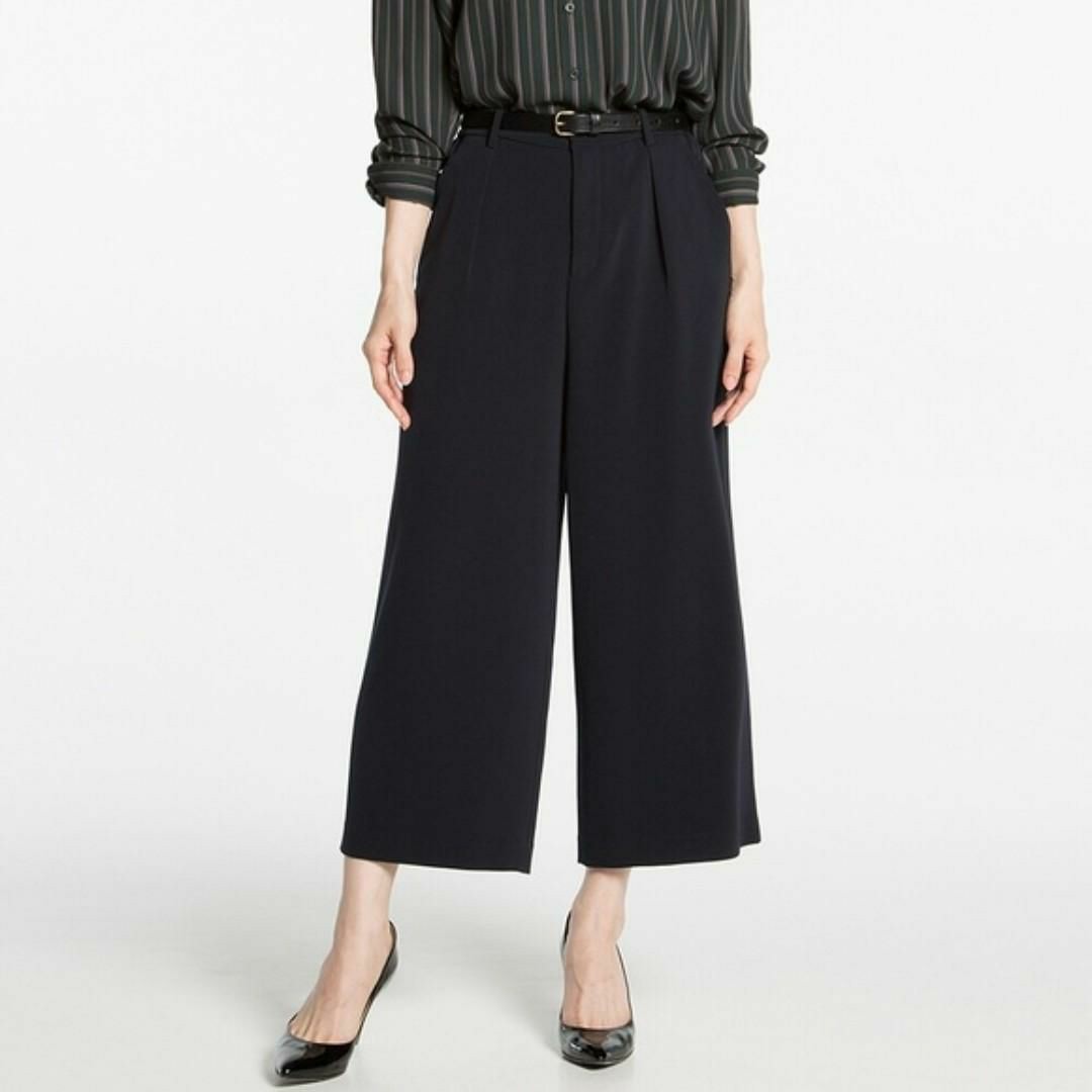 Drape wide cropped pants uniqlo sales