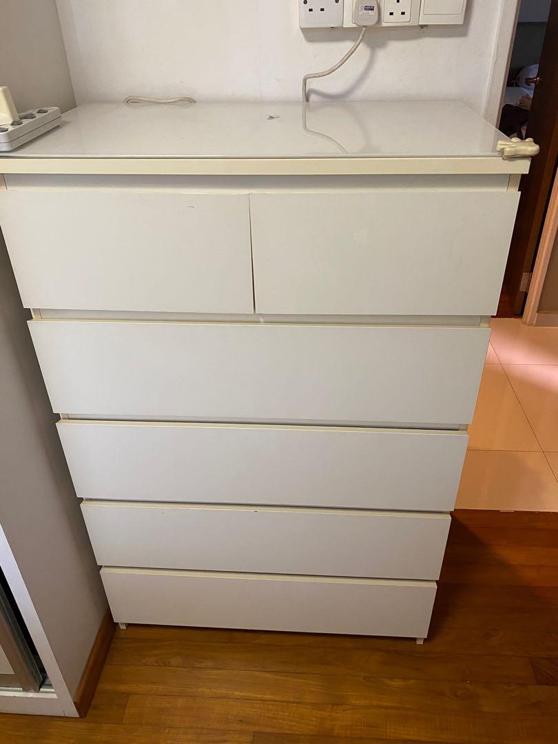Used ikea malm 6 store drawer dresser