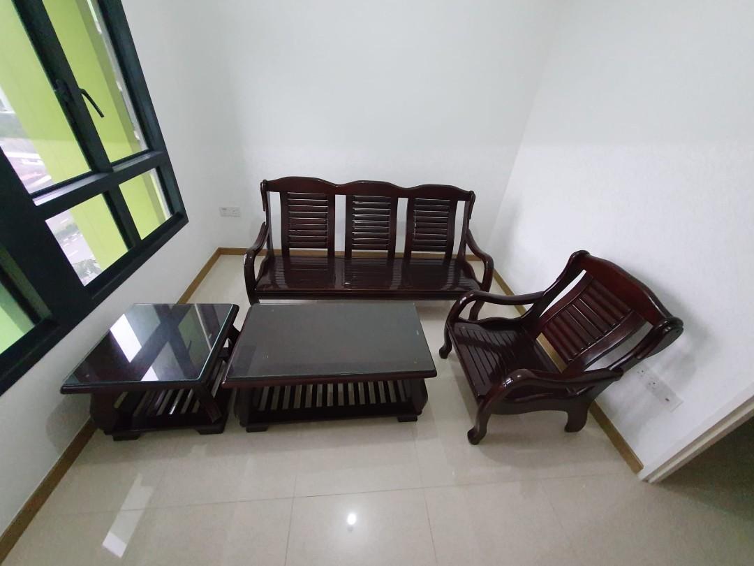 Used Sofa set without cushion, Furniture & Home Living, Furniture