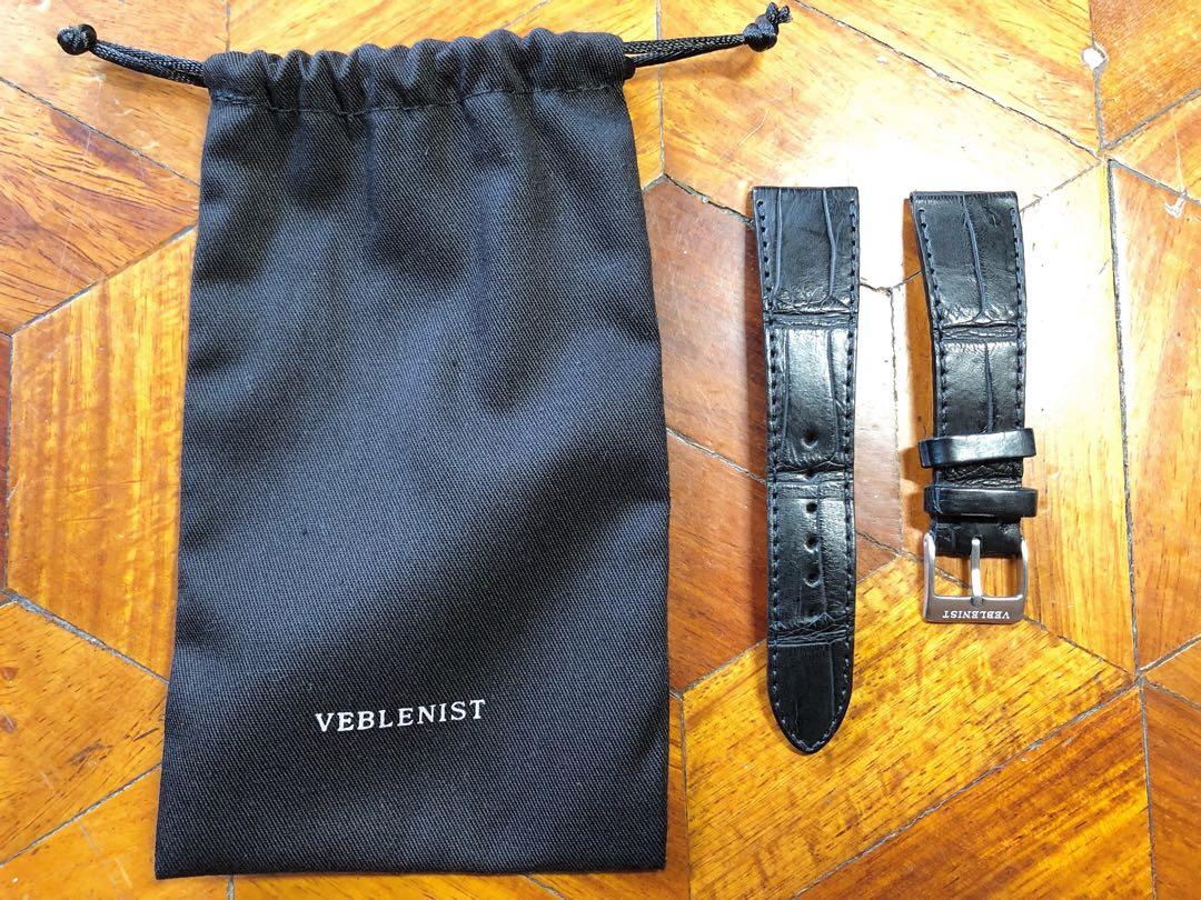 Veblenist 20mm Matte Black Alligator Watch Strap