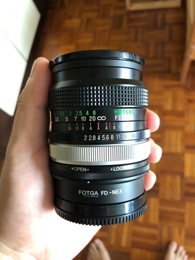 Vivitar 28mm f2 Canon FD lens with Sony FE mount adapter, Photography, Lens & Kits on Carousell