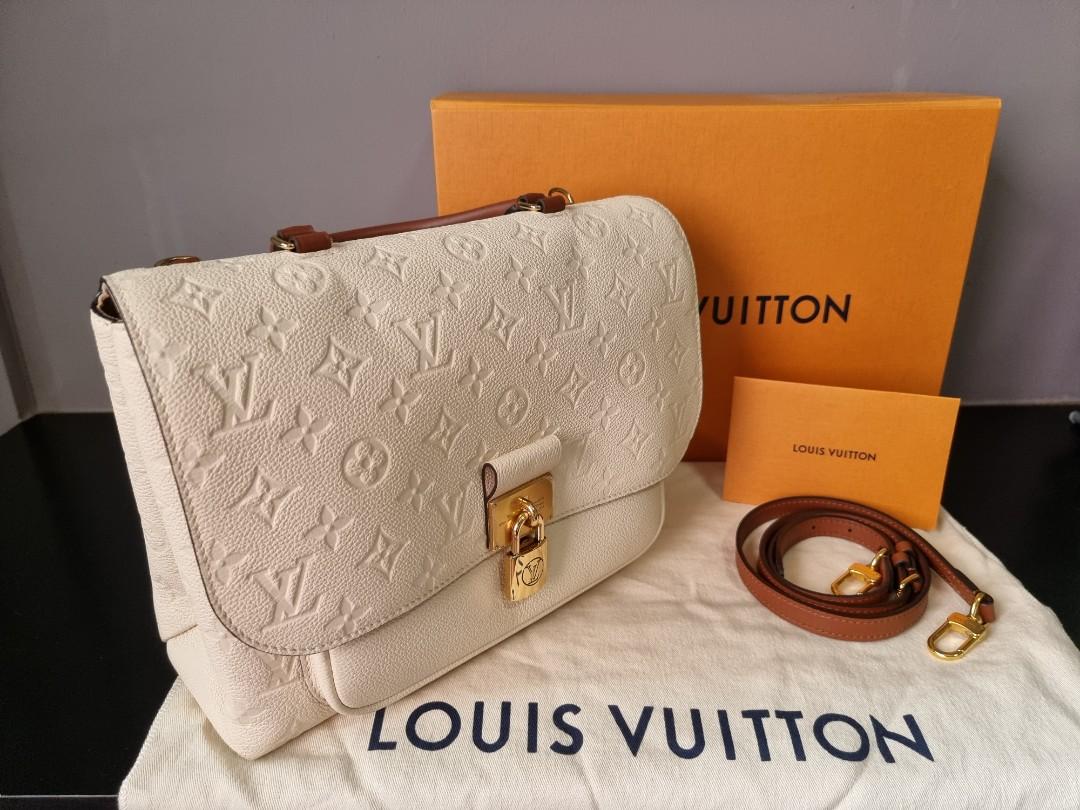 Louis Vuitton White Leather Marignan Empreinte Bag