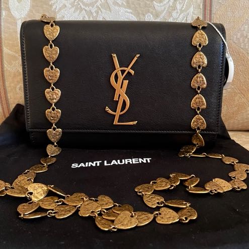 ysl bag with heart chain