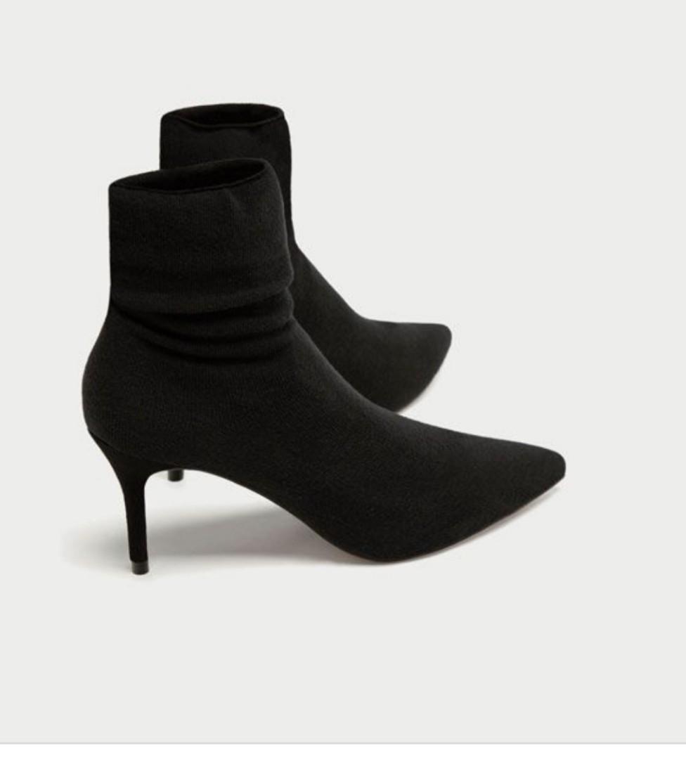 Zara fabric heel ankle boots