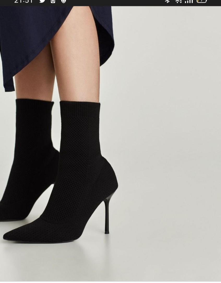 Zara | Shoes | Zara Block Heel Fabric Ankle Boots | Poshmark