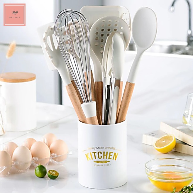 11 PCS Color Customized Silicone Kitchen Utensils with Wood Handle - China  Kitchenware and Kitchen Utensils price