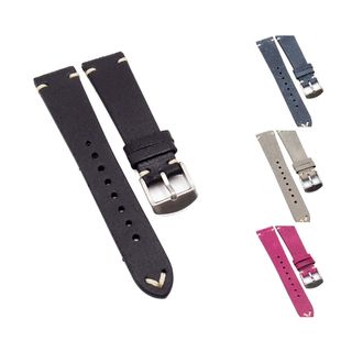 18mm, 20mm 油蠟猄皮復古錶帶, 6種顏色64204302612226110