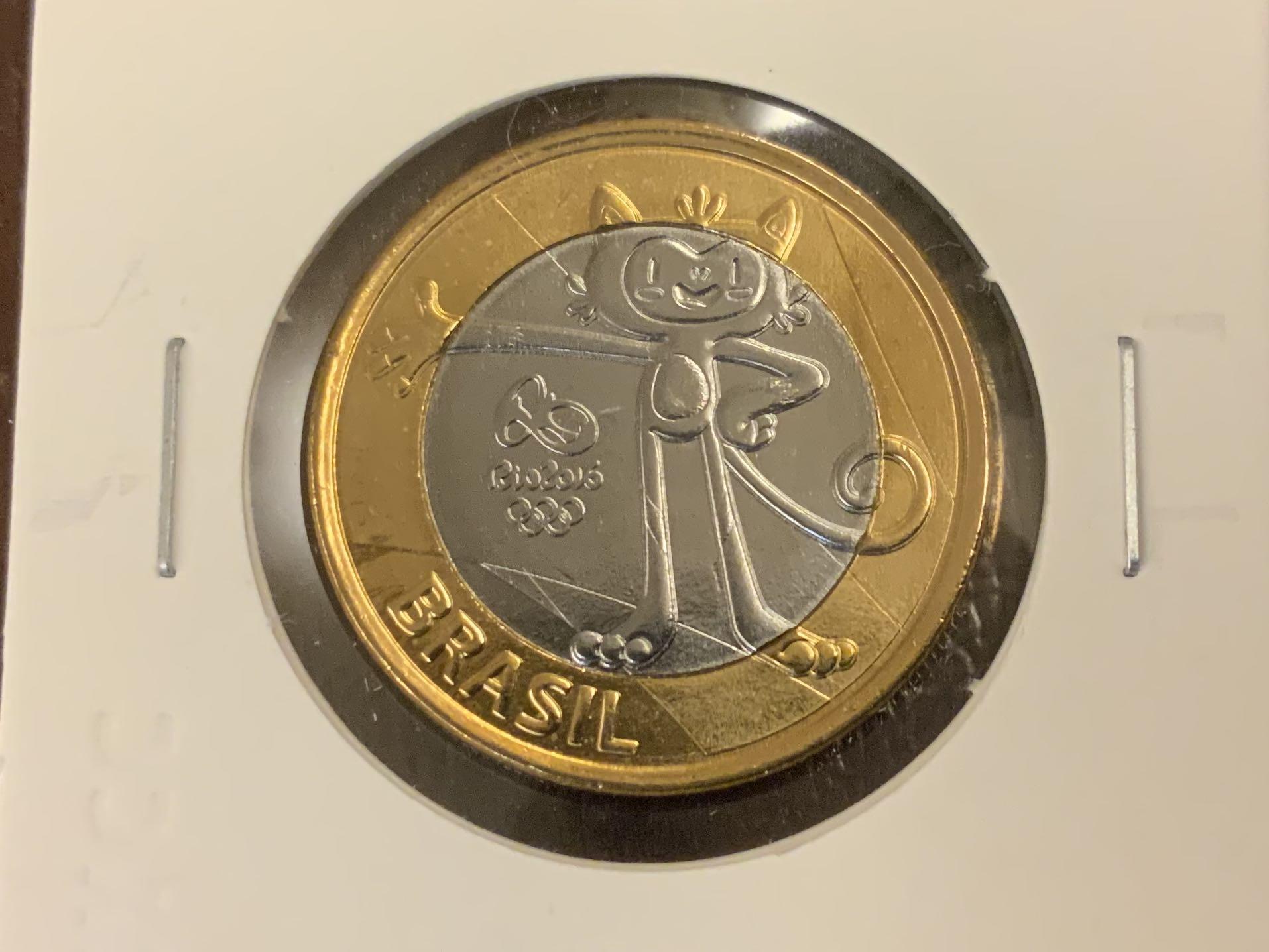 2016 巴西里約熱內盧奧運吉祥物卡通貓雙金屬硬幣硬幣, 興趣及遊戲, 收藏品及紀念品, 錢幣- Carousell