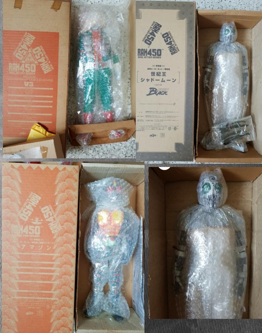 🌈 RARE HOT MEDICOM JAPAN MASKED KAMEN RIDER MASKED WORLD STYLISH COLLECTION RAH220 / RAH450 REAL ACTION HEROES 18" V3 / SHADOW MOON / AMAZON / SHOCKER SPIDER MAN / HAYATO ICHIMONJI BANDAI TIME HOUSE ULTRAMAN TOYS (Category: Toy Figures) located in Singapore. Submitted by originalfakexplorer (Listing ID 1120232800, Image 2). Description: 🌈 RAH450 18" TALL V3/ SHADOW MOON / AMAZON (BRAND NEW)--$180 EACH 🌈RAH220 22CM TALL(BIB CONDITION) BOX NOT P