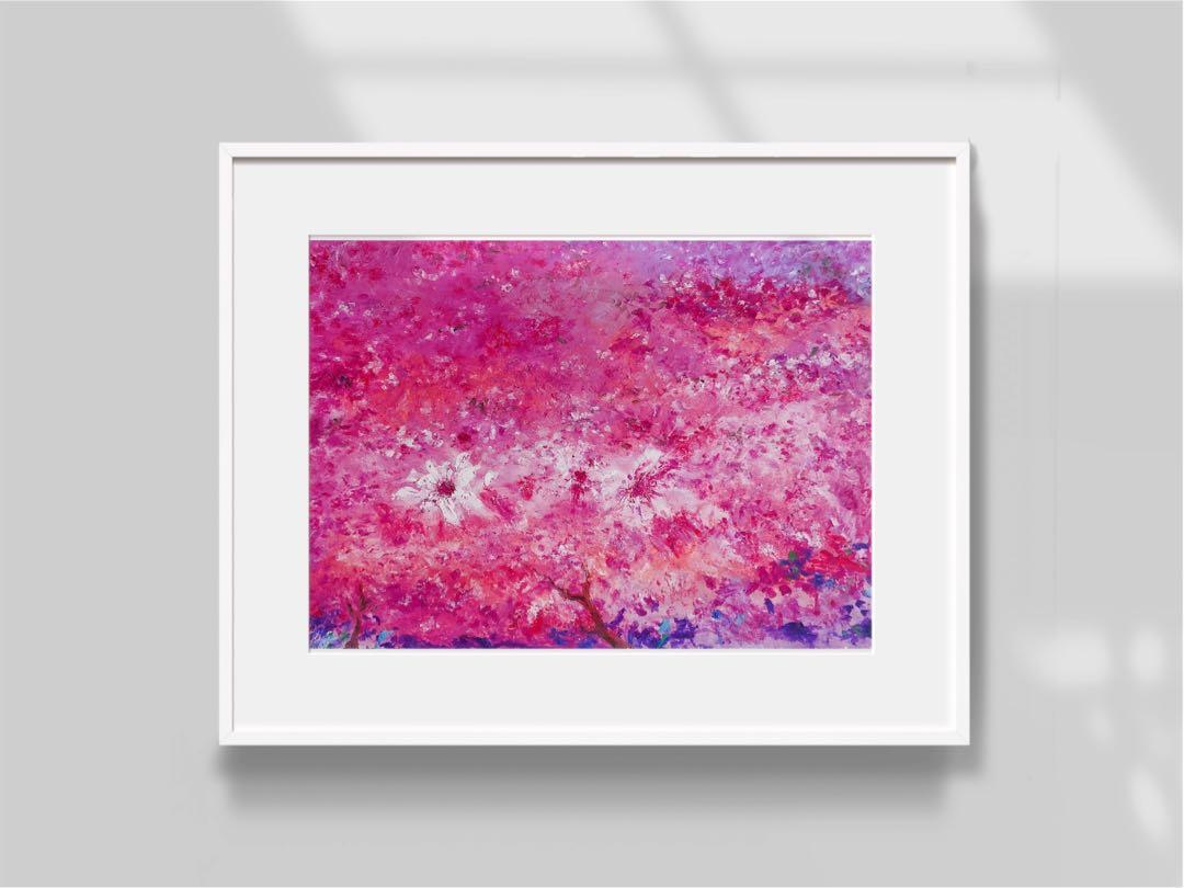 Abstract Oil painting desk setup decoration elegant artwork painting