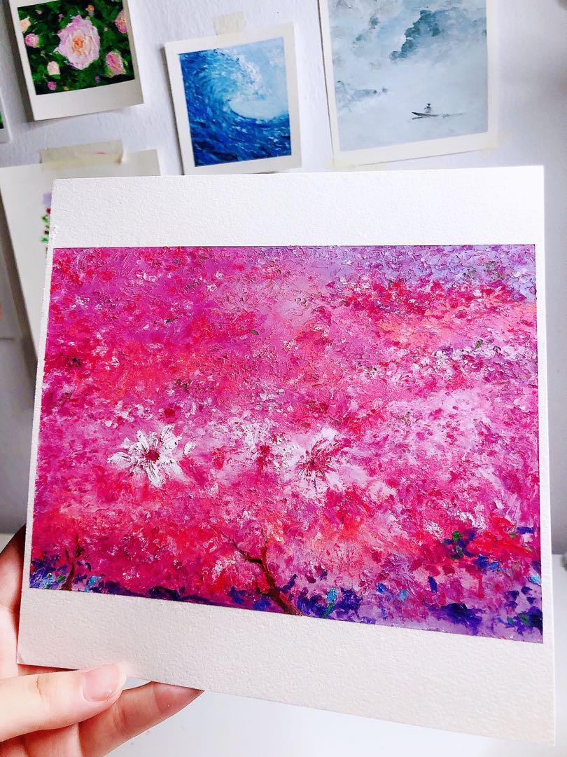 Abstract Oil painting desk setup decoration elegant artwork painting